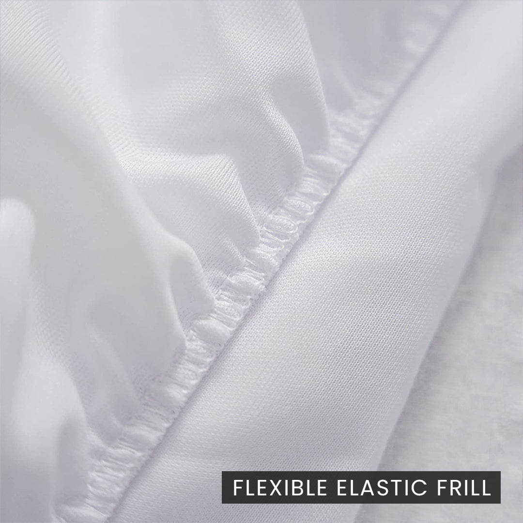 Poly Cotton Fitted Style Waterproof Mattress Protector Grey Color