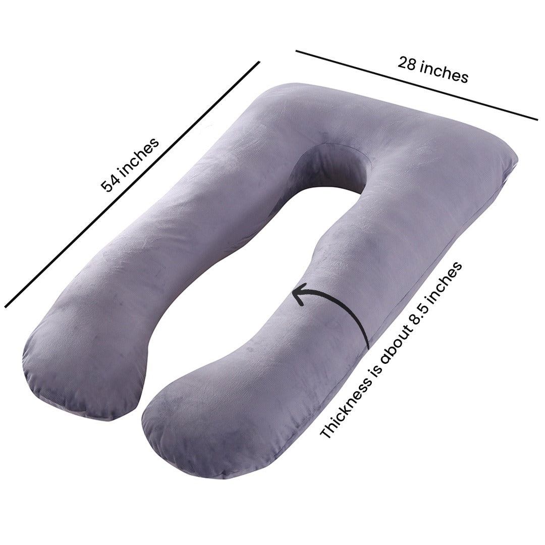 Pregnancy Support Pillow / U- Shape Maternity Pillow / Sleeping Support Pillow In Grey Color