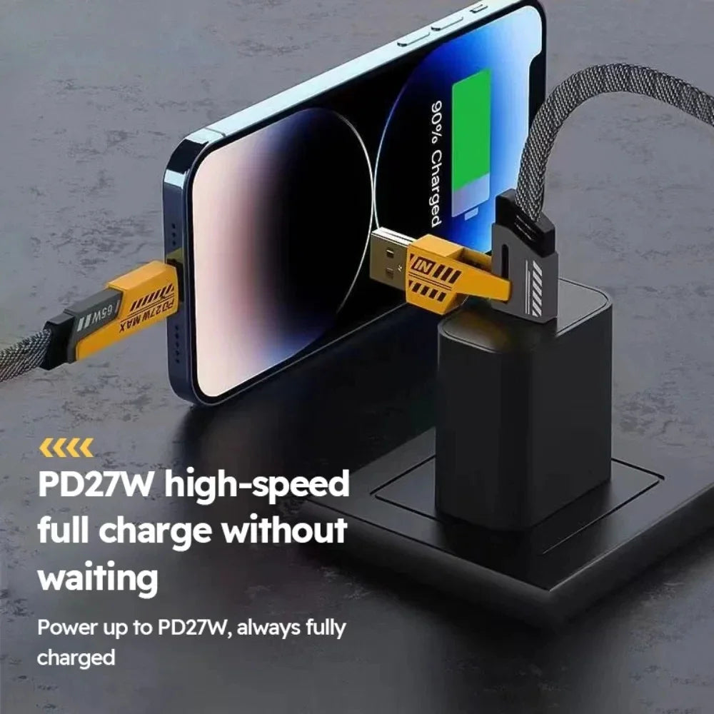 4 In 1 Multi USB PD Charging Cable (Type-C To C, C To Lightening, USB To C, USB To Lightening)