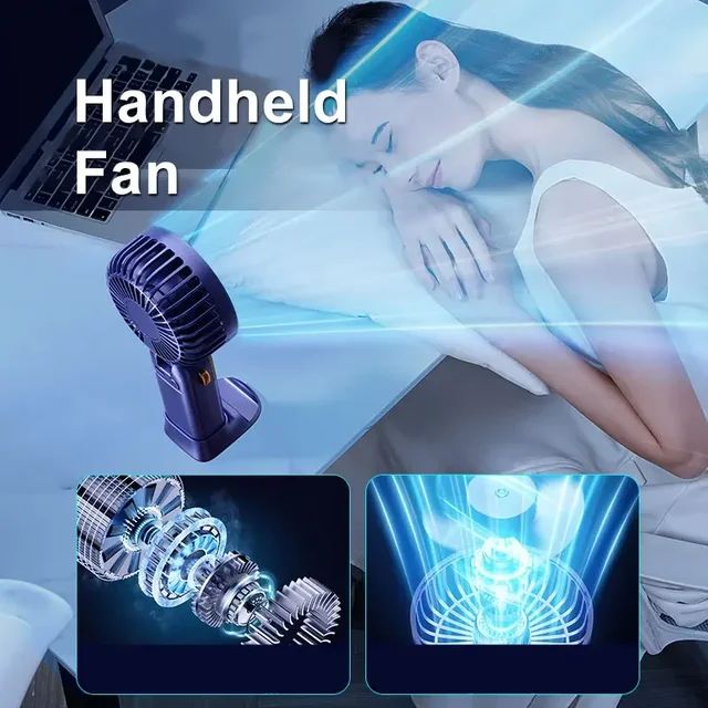 Portable Hand-held Folding Desk Fan - 5 Speed