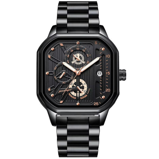 Luxury Men's Square Watch With Box